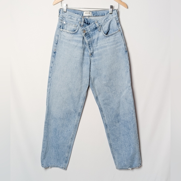 NEW AGOLDE Criss Cross Upsized Jeans Suburbia Light Wash Straight Leg 26 - Picture 11 of 11